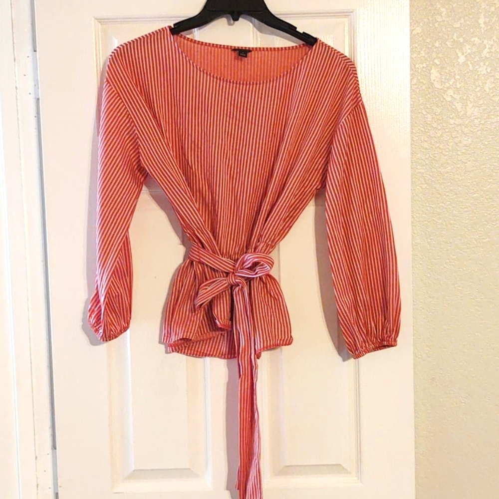 Great red striped shirt!